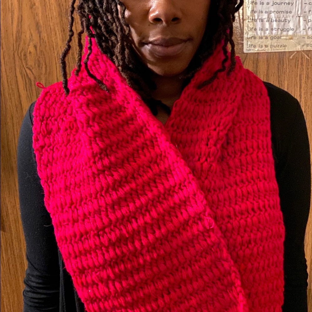 Hand kitted wrap by Lydia Fludd